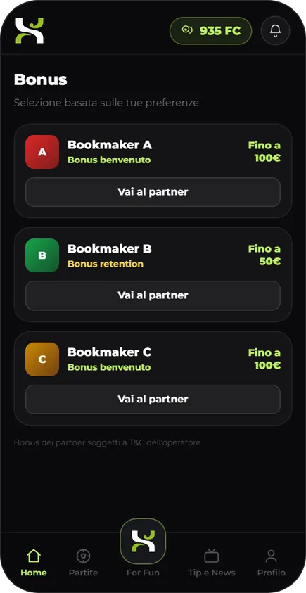 App Funtrix: confronto dei bonus dei bookmaker partner
