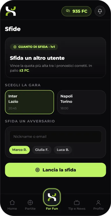 App Funtrix: sfida 1v1 tra utenti
